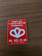 4389 Sticker Vragen over Een Donorcodicil, Ophalen of Verzenden, Zo goed als nieuw