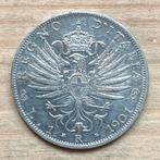 Italie 1 Lire 1901 Vittorio III zilver mooie kwaliteit!, Ophalen of Verzenden, Italië, Zilver