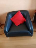 Fauteuil zwart, Huis en Inrichting, Fauteuils, Ophalen, Kunststof, Minder dan 75 cm, Zo goed als nieuw