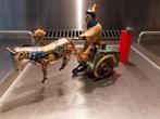 Oud blikken clown met paard en wagen, Antiek en Kunst, Ophalen of Verzenden