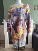 Eroke gezicht print paars geel jurk M 38 gratis verzenden NL, Kleding | Dames, Jurken, Maat 38/40 (M), Verzenden, Paars, Zo goed als nieuw
