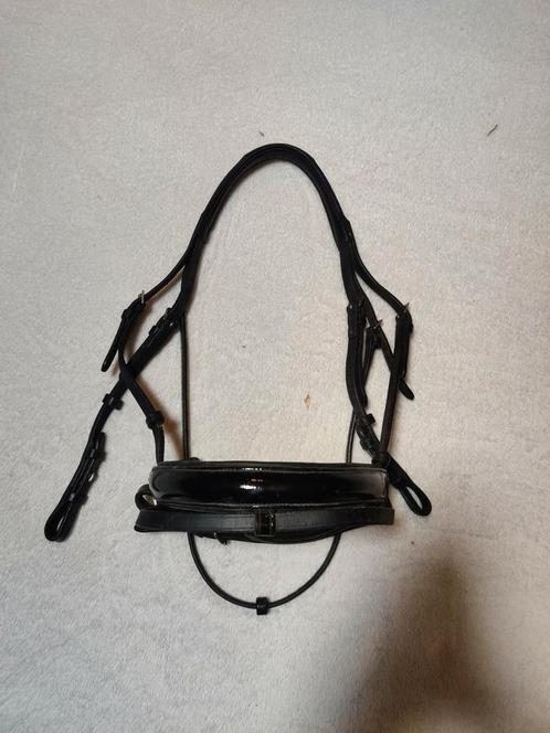 BR hoofdstel met lak neusriem M/cob, Dieren en Toebehoren, Paarden en Pony's | Hoofdstellen en Tuigage, Zo goed als nieuw, Dressuur
