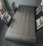 Design eettafel met stoelen zwart, Ophalen, Design, 50 tot 100 cm, Zo goed als nieuw