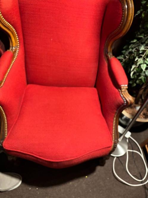prachtige rode barokstoel opnieuw gestoffeerd barok spiegel, Antiek en Kunst, Antiek | Meubels | Stoelen en Banken, Ophalen