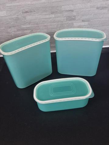 Tupperware blokbussen 2 groot 1 klein bewaarbussen camping  beschikbaar voor biedingen