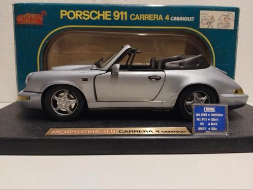Porsche 911 cabriolet Carrera 4 zilver Anson 1:18 KRD, Hobby en Vrije tijd, Modelauto's | 1:18, Zo goed als nieuw, Auto, Anson