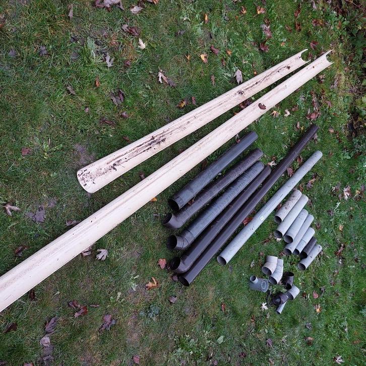 Regenbuis 70 en 75mm 67 en 45 graden bochten, Doe-het-zelf en Verbouw, Buizen en Afvoer, Gebruikt, Bochten, Pvc, Minder dan 2 meter