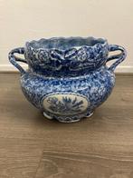 Antieke Bloempot blauw, Ophalen of Verzenden