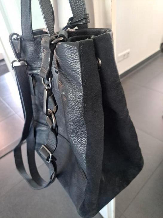 Leren (schouder) tas van Mart Visser, Sieraden, Tassen en Uiterlijk, Tassen | Schoudertassen, Zo goed als nieuw, Zwart, Ophalen of Verzenden