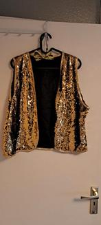 Gouden Pailletten Gilet met Strikje - Carnaval!, Kleding | Heren, Carnaval, Overige maten, Ophalen of Verzenden, Zo goed als nieuw