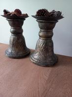 2 grote zware kandelaars goud/zwart 30H/20B ehv geldrop mier, Huis en Inrichting, Woonaccessoires | Kandelaars en Kaarsen, Ophalen of Verzenden