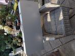 Aluminium bank met tafel, Ophalen of Verzenden, Zo goed als nieuw, Aluminium, Inklapbaar