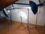 Complete fotostudio lampen en grote achterwand, Audio, Tv en Foto, Fotografie | Fotostudio en Toebehoren, Ophalen, Zo goed als nieuw