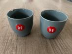 2 nog nieuwe DE cappuccino mokken, grijs!, Huis en Inrichting, Keuken | Servies, Nieuw, Ophalen of Verzenden, Effen, Kop(pen) en/of Schotel(s)