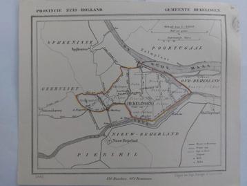 64 / Hekelingen Nieuw Beijerland Oude Maas Litho 1867 Kuyper beschikbaar voor biedingen