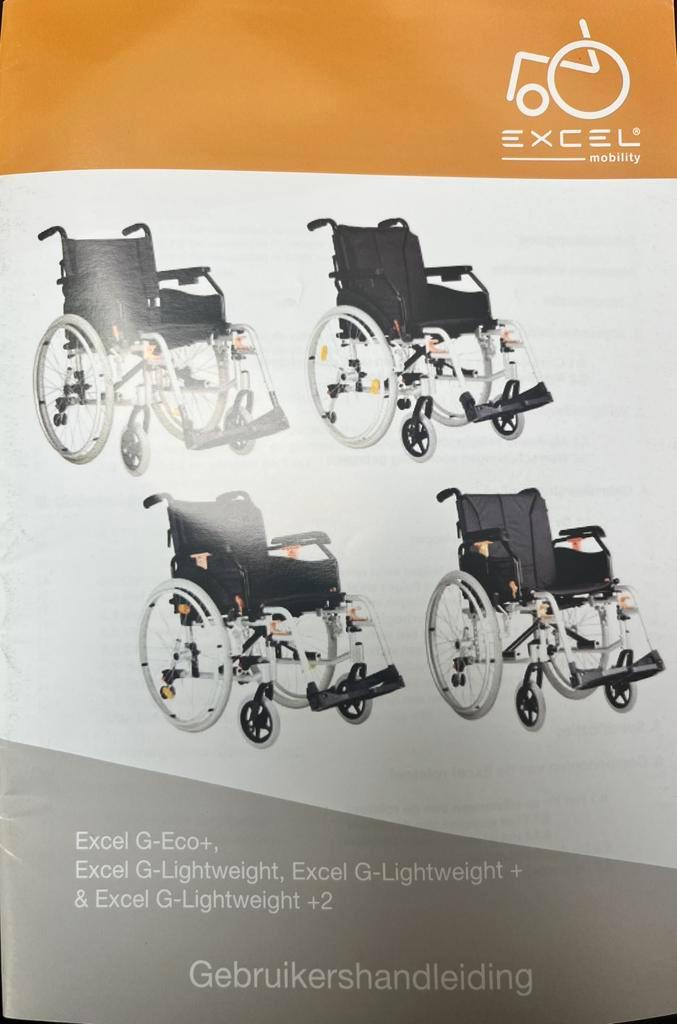 Excel G-Eco+ lichtgewicht rolstoel, Diversen, Rolstoelen, Zo goed als nieuw, Duwrolstoel, Ophalen of Verzenden
