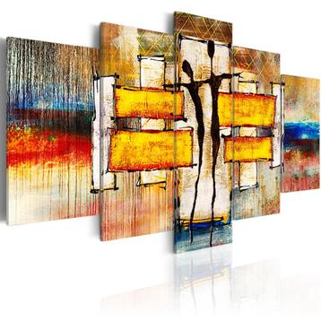 180 Abstract Stel Colors 5 Luik XXL Canvas Schilderij 2maten beschikbaar voor biedingen