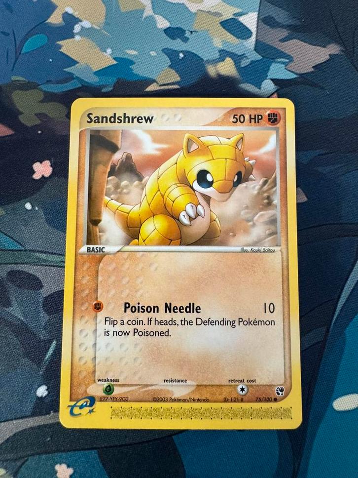 Pokémon kaart Sandshrew #75 Sandstorm, Hobby en Vrije tijd, Verzamelkaartspellen | Pokémon, Zo goed als nieuw, Losse kaart, Ophalen of Verzenden