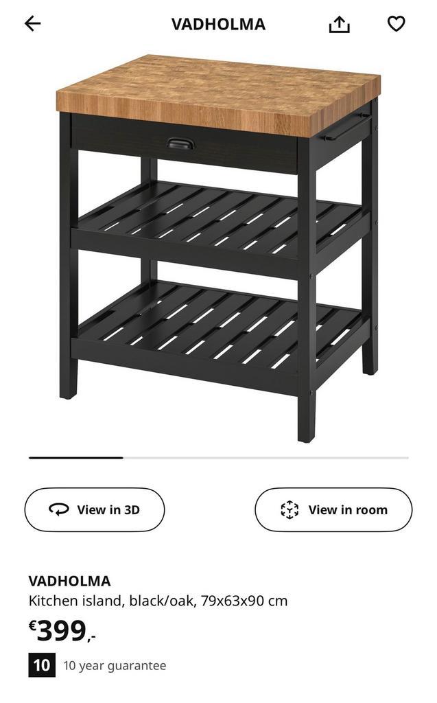 IKEA Vadholma keukeneiland, Huis en Inrichting, Keuken | Keukenelementen, Zo goed als nieuw, Minder dan 100 cm, 50 tot 100 cm