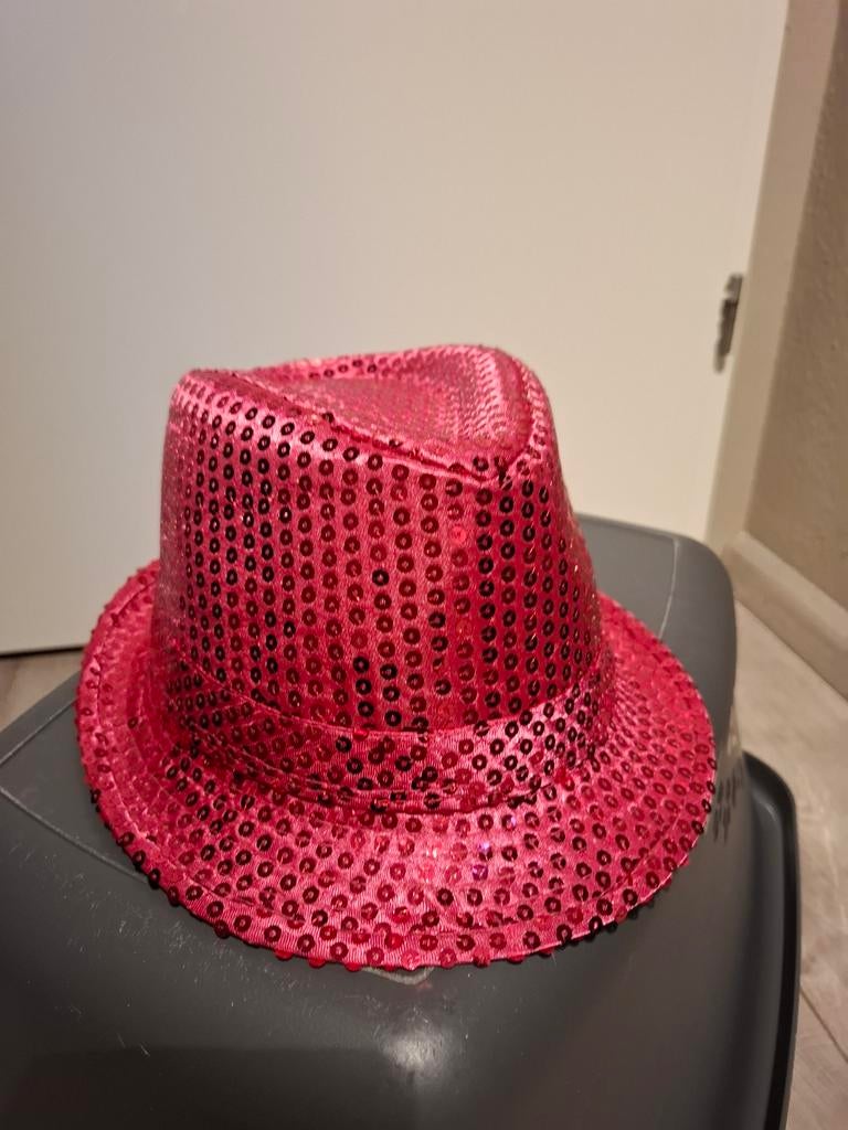 roze pailletten hoed, Kleding | Dames, Carnavalskleding en Feestkleding, Ophalen, Nieuw, Carnaval