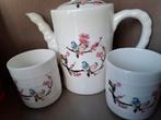 Theesetje met vogels en bloemen, Huis en Inrichting, Keuken | Servies, Ophalen, Keramiek, Zo goed als nieuw, Overige stijlen