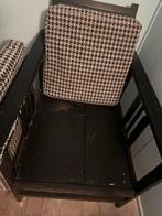 Vintage Rookstoel met Houndstooth Bekleding, Ophalen, Gebruikt, Zwart, Eén