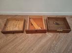 3x Vintage bureau kast laatjes lades, Ophalen of Verzenden