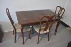 Eetkamertafel, uitschuifbaar, 3 stoelen, klassiek, Huis en Inrichting, Complete eetkamers, Ophalen, Gebruikt, Klassiek, Minder dan 4 stoelen