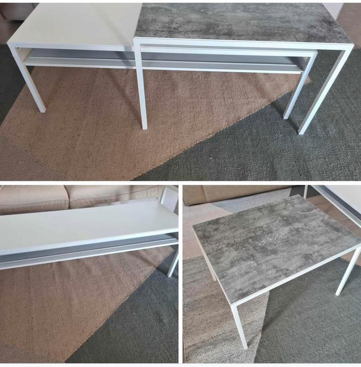 Salontafel IKEA wit / grijs, Huis en Inrichting, Tafels | Salontafels, Gebruikt, Minder dan 50 cm, 50 tot 100 cm, 100 tot 150 cm