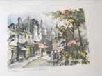 Vintage schilderijtje van Parijs Place du Tertre, Ophalen of Verzenden