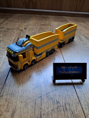 Lego City MOC Bakwagen met Aanhanger + 2 afzetcontainers  beschikbaar voor biedingen