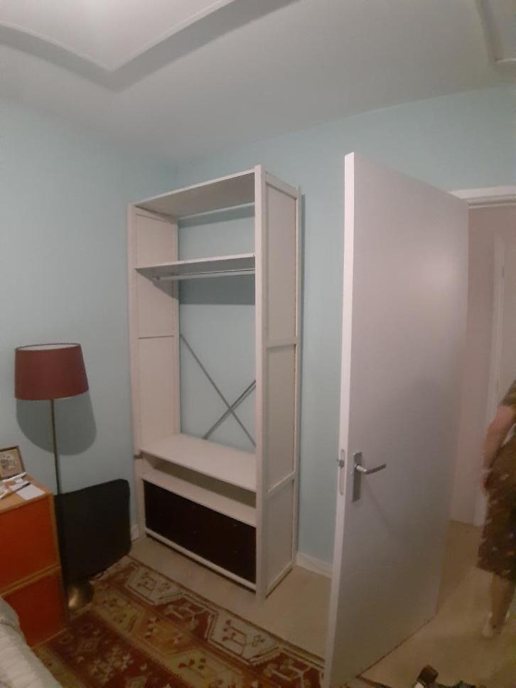 Stevige Lundia rek, stellingkast, wit, boekenrek, met laden, Huis en Inrichting, Kasten | Boekenkasten, Gebruikt, 50 tot 100 cm