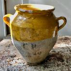 Antieke kleine Franse confit pot prachtig patina, Ophalen of Verzenden