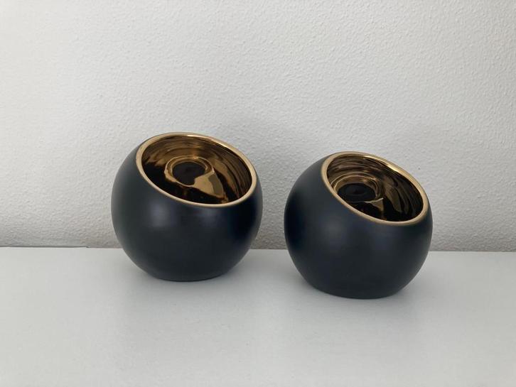 Luxury Candle set Coco zwart/goud set-2 Nieuw!, Huis en Inrichting, Woonaccessoires | Kandelaars en Kaarsen, Nieuw, Kandelaar