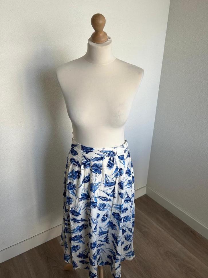 King Louie maat 38 NIEUWE circle skirt love boat midi 365, Kleding | Dames, Rokken, Nieuw, Maat 38/40 (M), Wit, Onder de knie
