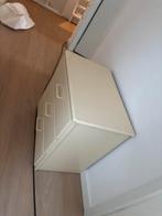 Vintage houten kast met 3 lades, Ophalen, Gebruikt, 100 tot 150 cm, 50 tot 100 cm