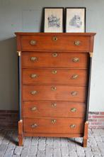 Prachtige antieke eiken houten Empire chiffoniere, ladekast.