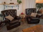 Chesterfield style relax fauteuils leder, Huis en Inrichting, Fauteuils, Ophalen, Gebruikt, 75 tot 100 cm, 50 tot 75 cm