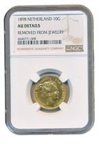 Nederland 10 Gulden 1898 Wilhelmina (AU details)