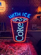 Coca cola white ice USA neon reclame lichtbak, Verzamelen, Ophalen, Gebruikt, Lichtbak of (neon) lamp