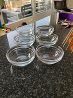 Zes glazen schaaltjes. Duralex., Huis en Inrichting, Ophalen of Verzenden, Effen, Glas, Schaal of Schalen