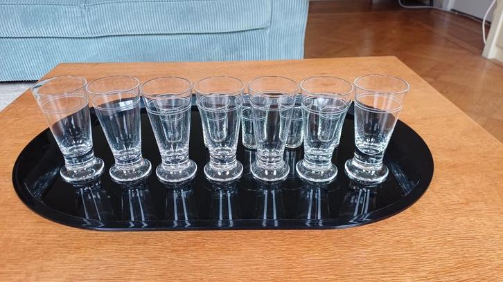 Antieke Gegraveerde Glazen - Set van 12, Antiek en Kunst, Antiek | Glas en Kristal, Ophalen of Verzenden