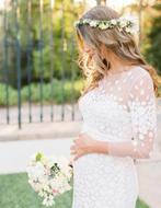 Zwangere bruid? Zwangerschapstrouwjurk! Direct leverbaar, Ophalen, Nieuw, Wit, Trouwjurk