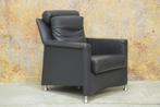 ZGANieuw donkerblauwe Leolux Paian fauteuil zitdiepte instel, Leolux, Minder dan 75 cm, Design, Ophalen of Verzenden