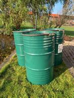 Grote voorraad 200L olievat vuurkorf brandton blik vat drum, Ophalen, Zo goed als nieuw
