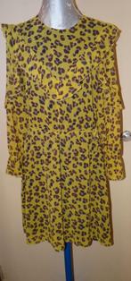 Leuke geel/beige/bruin panterprint SCOTCH & SODA jurk, Ophalen, Geel, Scotch & Soda, Knielengte