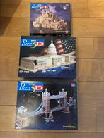 3D puzzels -tower bridge- US Capitol - merk MB, Ophalen of Verzenden, 500 t/m 1500 stukjes, Zo goed als nieuw, Rubik's of 3D-puzzel