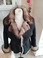 Dikke schapenvacht piloten jacket lammycoat shearling 40, Maat 38/40 (M), Skin Valley Paris, Zwart, Ophalen of Verzenden