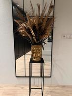 Prachtig bloemstuk gouden vaas boeddha beeld uniek, Huis en Inrichting, Woonaccessoires | Zuilen en Pilaren, Ophalen of Verzenden