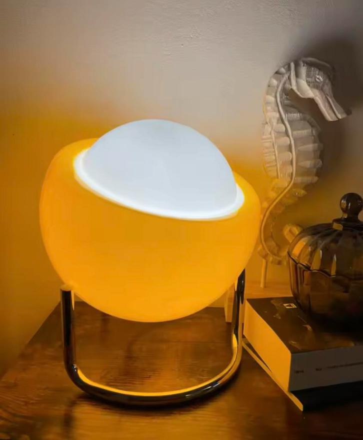 Bauhaus Stijl Tafellamp – Glazen Kap & Retro LED, Huis en Inrichting, Lampen | Tafellampen, Nieuw, Minder dan 50 cm, Verzenden